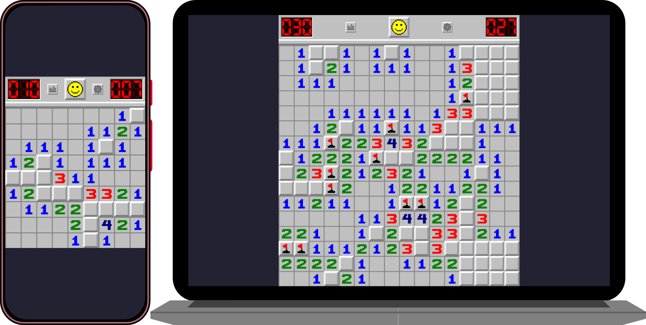 A demonstration of the game filling a device's screen.
