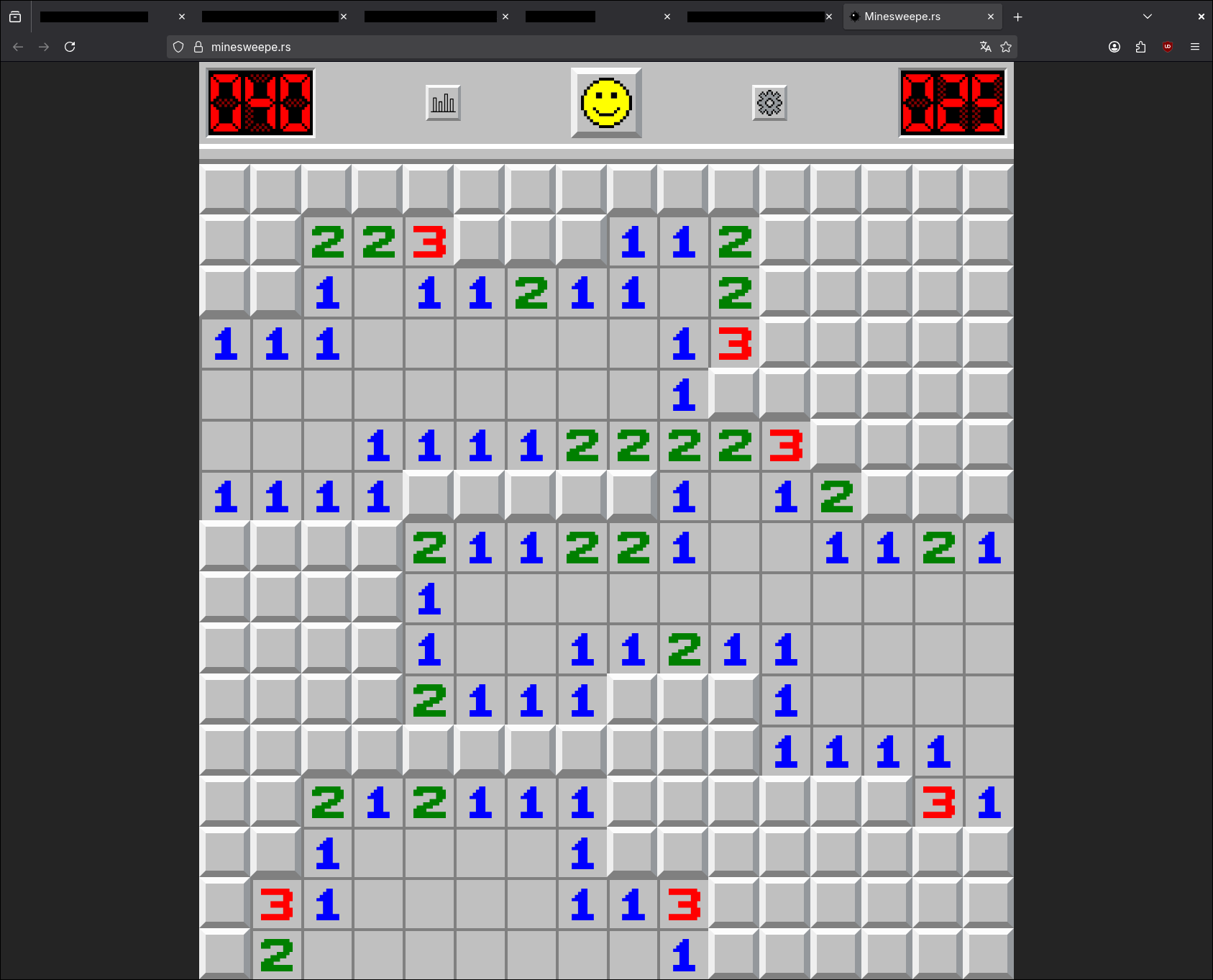 A screenshot from desktop Firefox with intermediate level open